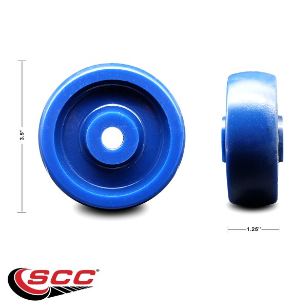 SCC - 3.5 Solid Polyurethane Wheel Only - 1/2 Bore - 300 Lbs Capacity